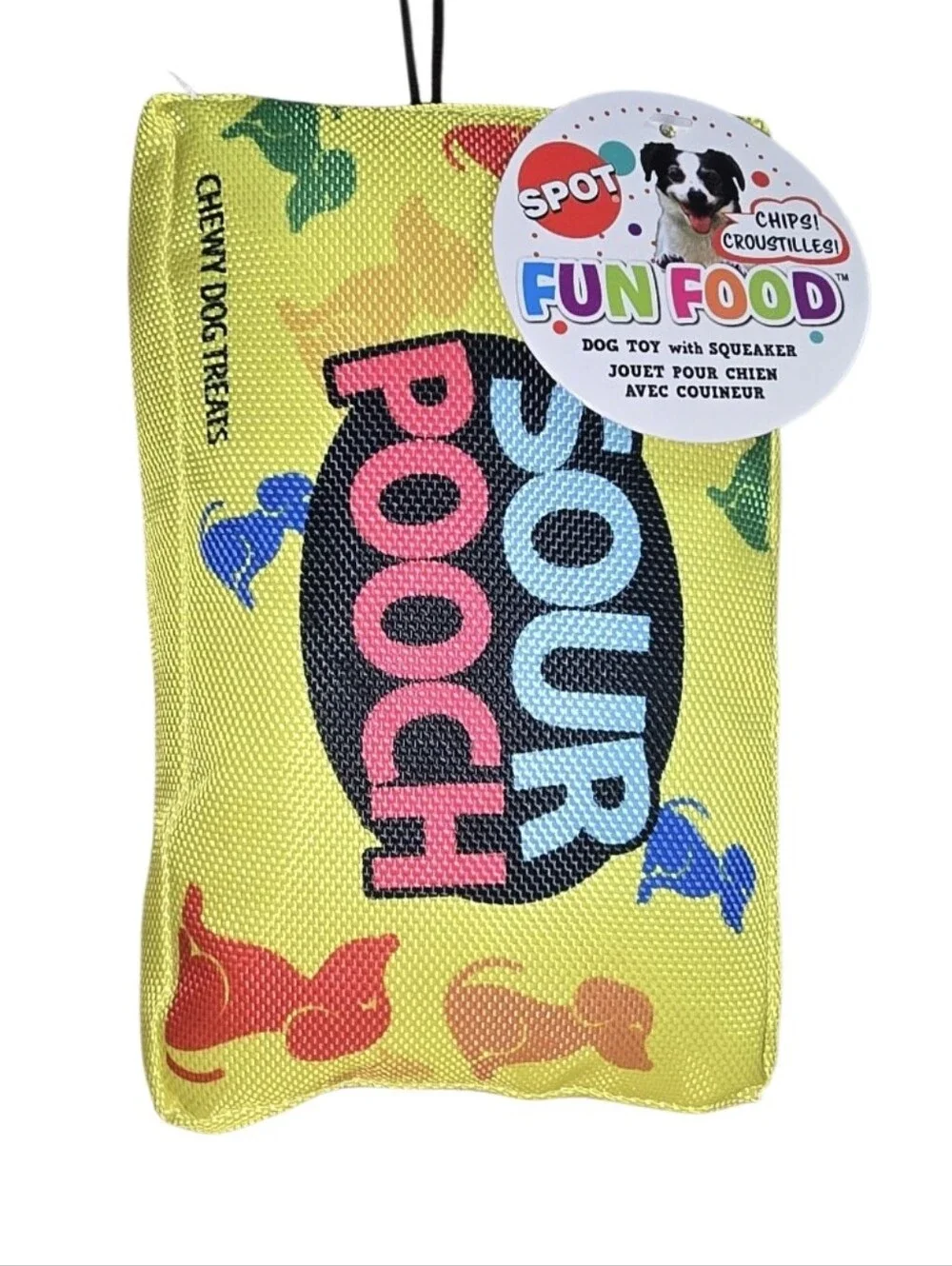 Fun Food 'Sour Pooch' Yellow Squeaky Dog Toy
